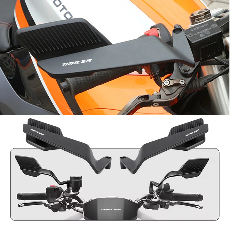 Motorcycle Handlebar Mount Rearview Mirror Shock‑Resistant 360 Rotatable For TDM900 FJR1300 Tracer 9GT Tracer 9 GT Y‑AMT FJ‑09