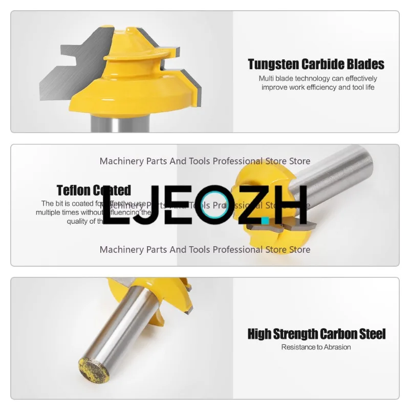 1/2 Shank 1/4 Shank 45 Degree Mortise Cutter Woodworking Puzzle Wood Milling Cutter Line Cutter Right