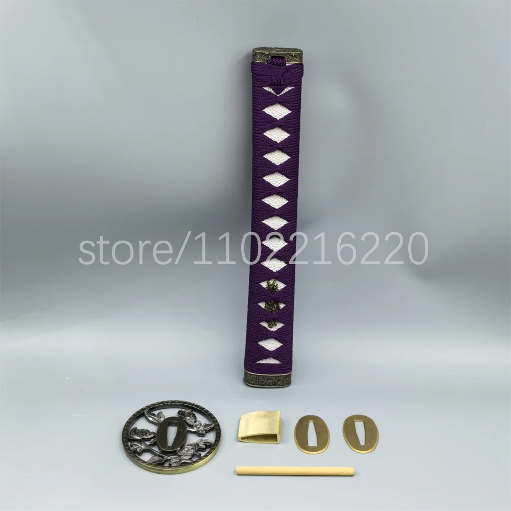 Very Nice Japan Sword Parts 26cm Tsuka Handle Alloy Tsuba Handguard Guard Brass Habaki Seppa For Japanese Samurai Katana Fitting