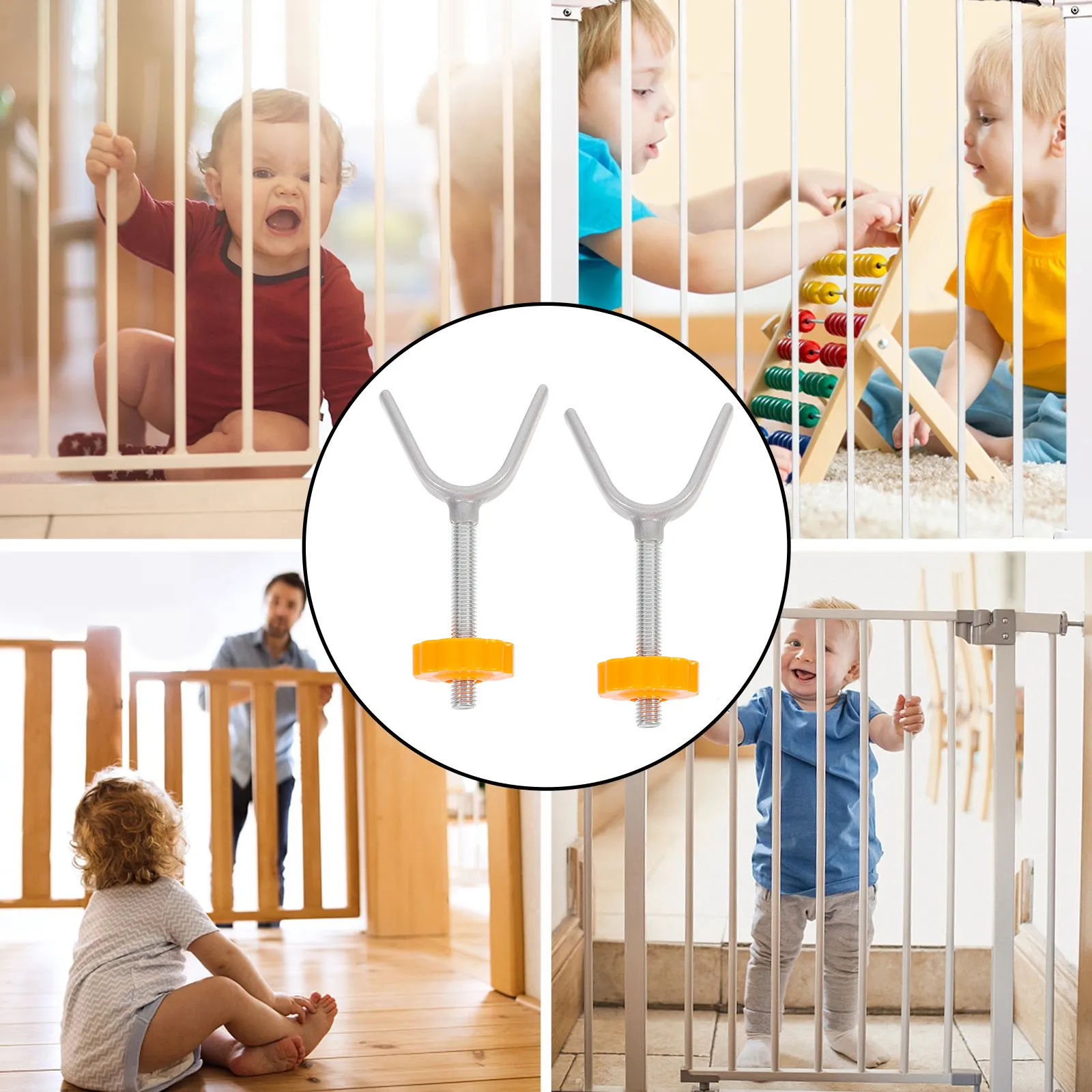 

4Pcs Indoor Fence Safety Gate Y-Shaped Tops Bolt Lightweight Guardrail Parts Nuts Easy Install Bolts Stairway Y-Shaped Bolt Tool