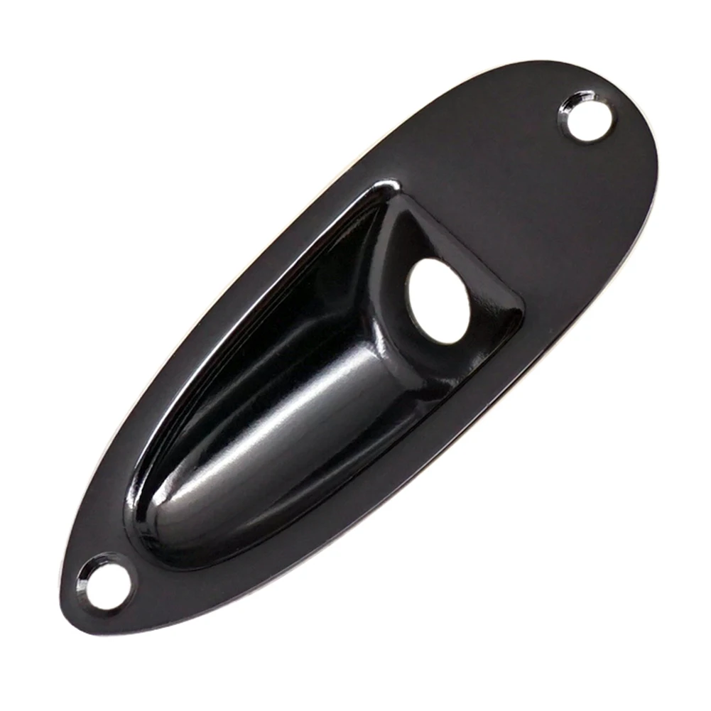 Electric Guitar Jack Socket Mounting Plate in Metal with 70mm Center Distance Between Screws and Standard Socket Opening