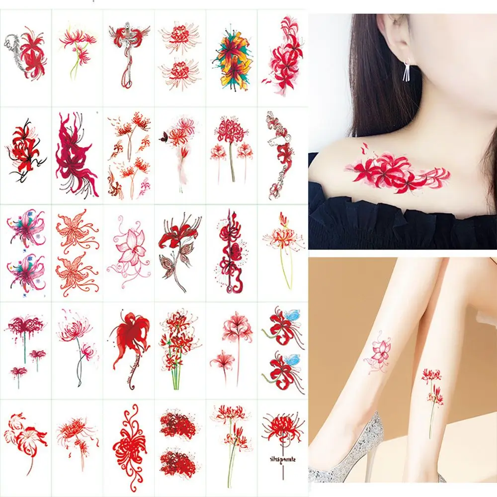 3D Butterfly Tatouage Temporaire Flowers Temporary Tattoo Women Tattoo Decals Body Art Stickers Fake Tattoo