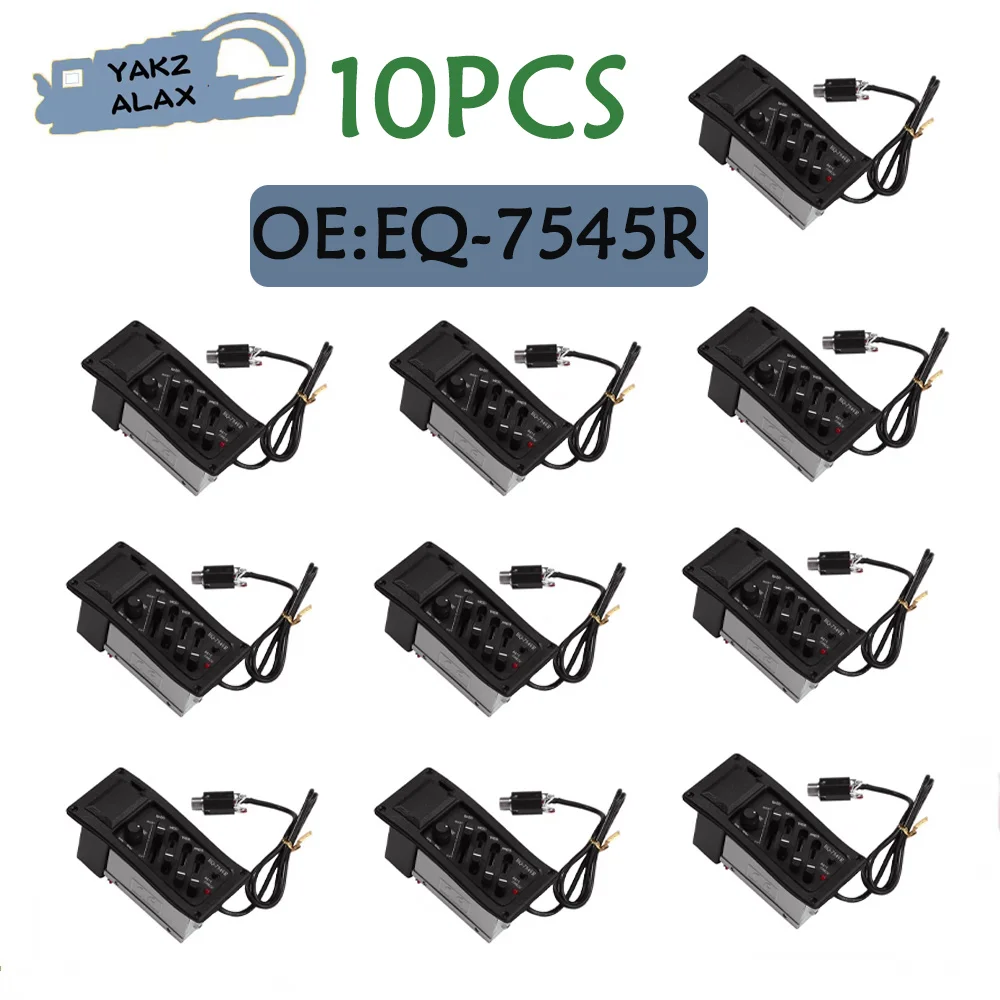 10Pcs EQ-7545R Guitar Preamps Guitar EQ Tuner Piezo Pickup Equalizer 4 Bands Musical Instruments Parts EQ7545R