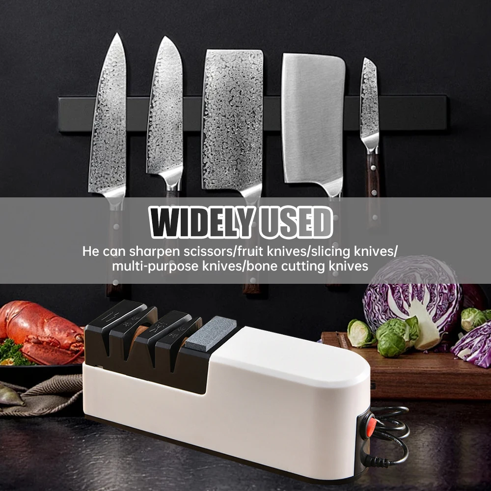 D2 Electric Sharpener Portable Kitchen Knife Sharpener Low Noise Electric Knife Sharpener For Kitchen Knives Tool Knife Scissor