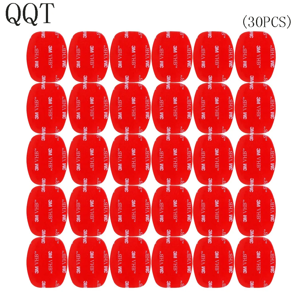 QQT 30 Pcs 3 M Red Adhesive Sticker Double Adhesive Tape Affected For Gopro Hero11 10 9 8 7 6 5 4 3for SJ4000 for Xiaomi for Yi