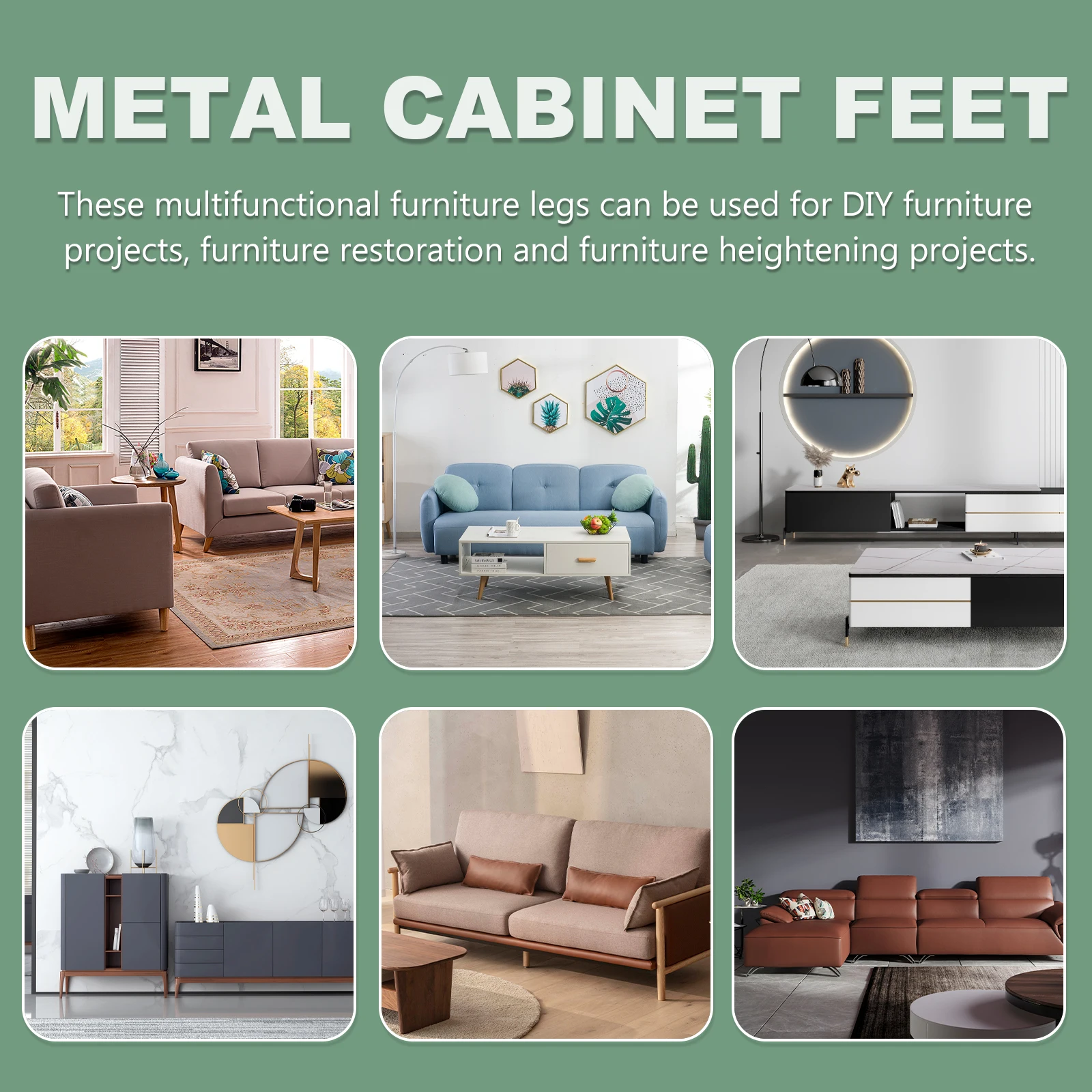 

4Pcs Aluminum Alloy Furniture Support Legs Sofa Multi-Purpose Cabinet Bathroom Cabinet Chair Tea Table Furniture Support Leg