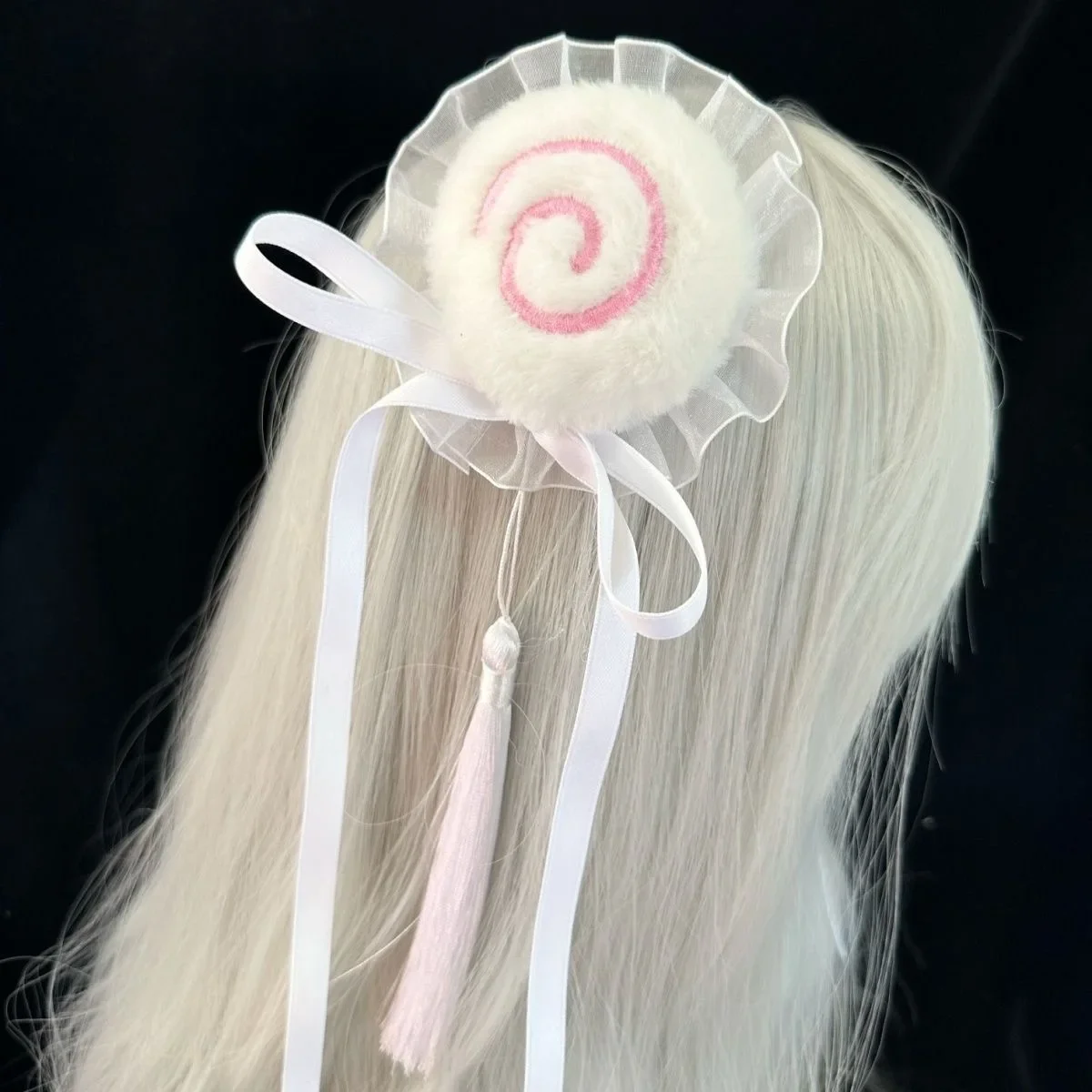 Coiffure Cheongsam en peluche tourbillonnante, dentelle douce, pince à chignon, couvre-chef Cosplay, accessoires pour cheveux Lolita