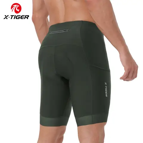 X-TIGER Premium Road Bike Shorts With 5D Gel Pads Men's Cycling Shorts With Zippered Pockets Breathable Outdoor Cycling Gear