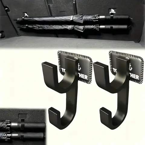 2Pc Car Umbrella Storage, Universal Trunk Hook, Suitable for Storing Umbrellas, Towels, Fishing Rods, and Camping Gear, No Drilling Required, Stable Installation, Suitable for Most Car Models