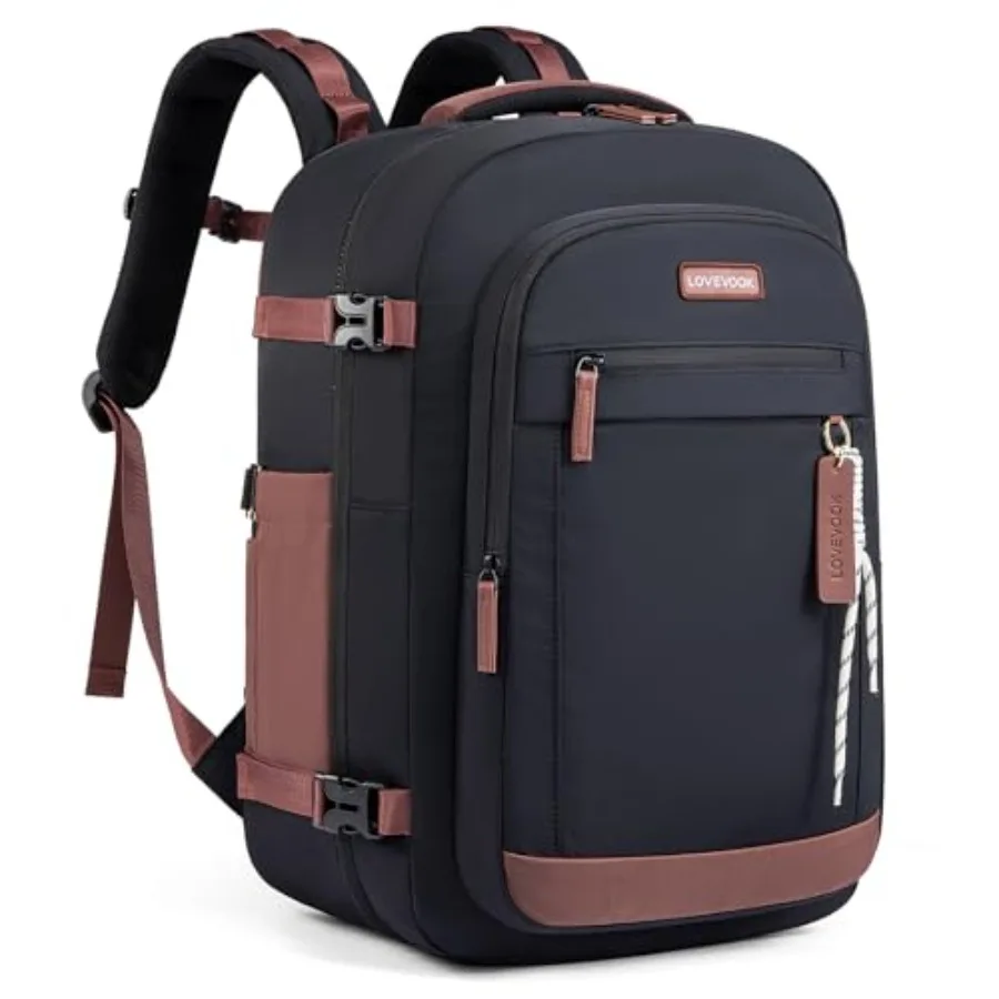 

Рюкзак для путешествий объемом 40 л для мужчин и женщин, одобренный авиакомпаниями, ручная кладь, сумка для личных вещей, соответствующая требованиям TSA, подходит для ноутбука 15,6 дюймов, водонепроницаемый.