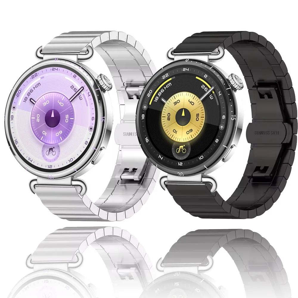 

Металлический ремешок из нержавеющей стали 18 мм для Huawei Watch GT6-5-4 41 мм, дышащий браслет для Huawei Watch 5/GT5 Pro 42 мм, Xiaomi Watch S4 41 мм