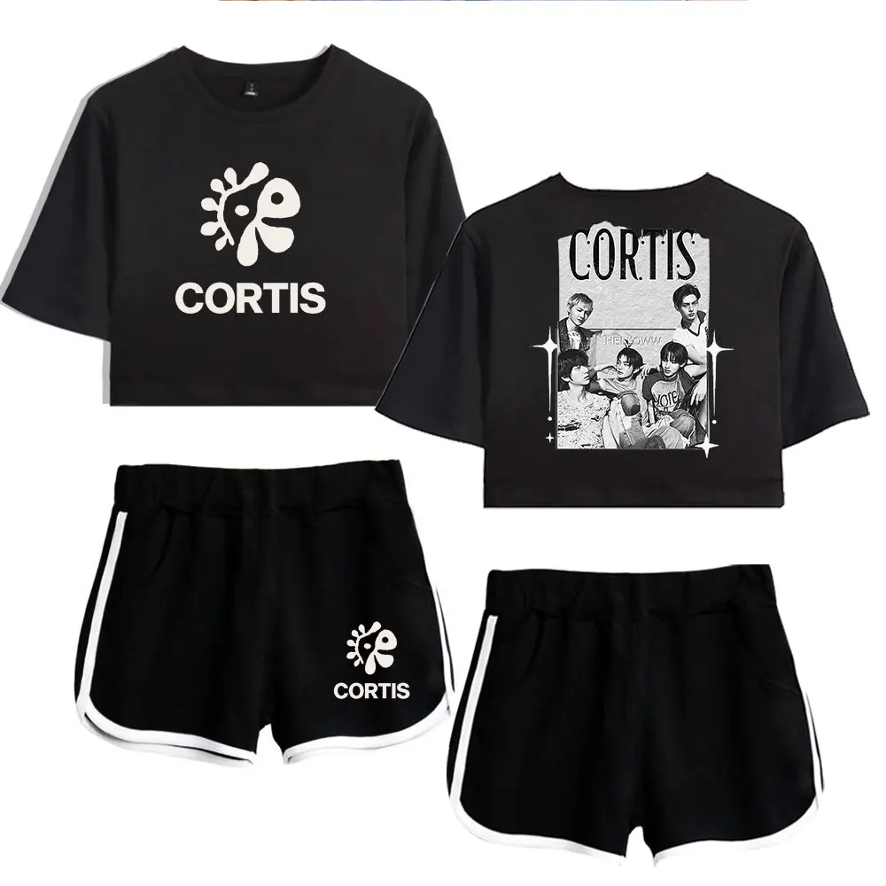 

Летние женские комплекты KPOP CORTIS COLOR OUTSIDE THE LINES Альбом Укороченный топ Шорты Одежда из двух предметов Повседневный спортивный костюм Одежда для фанатов