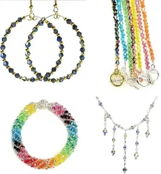 100PCS 4MM Glass Beads Bicone Shaped Beads Faceted Crystal Beads for for Jewelry Making Bracelet Nacklace Earrings DIY Beading