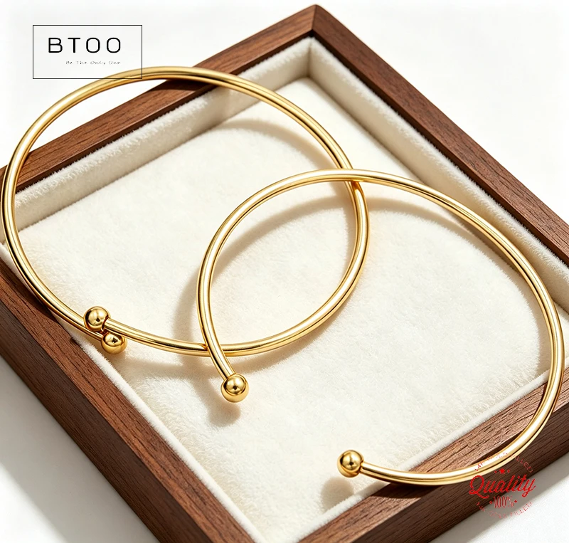14K Gold Filled 7 Inch Flex Bangle 2.3mm Threaded Balls Bracelet Handmade Jewelry Boho Charms Bracelets DIY Jewelry Findings