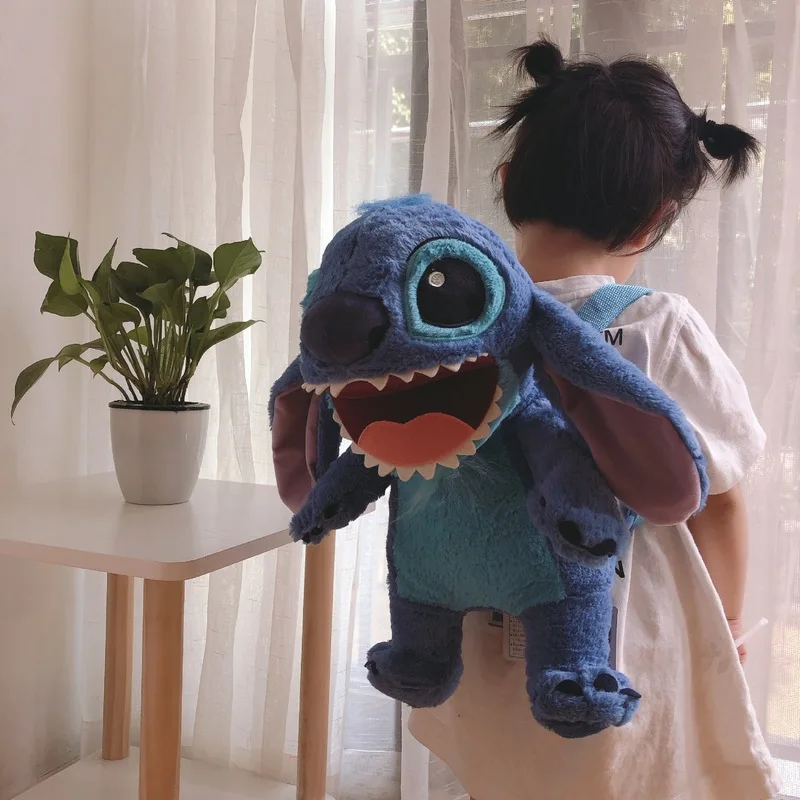 

38cm Disney Cartoon Cute Stitch Plush Doll Backpack Children'S Book Bag Birthday Gift For Boys And Girls