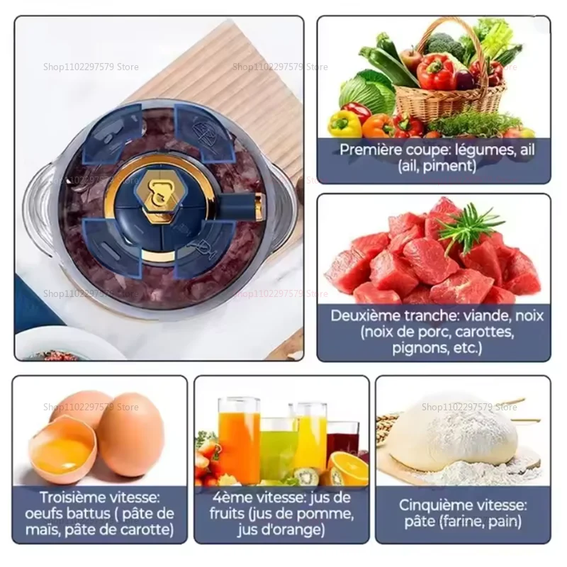 Nouveau Moulins à viande électriques de grande capacité 5L 304 broyeur alimentaire en acier inoxydable multifonctionnel cuisine Mixerfor viande légumes
