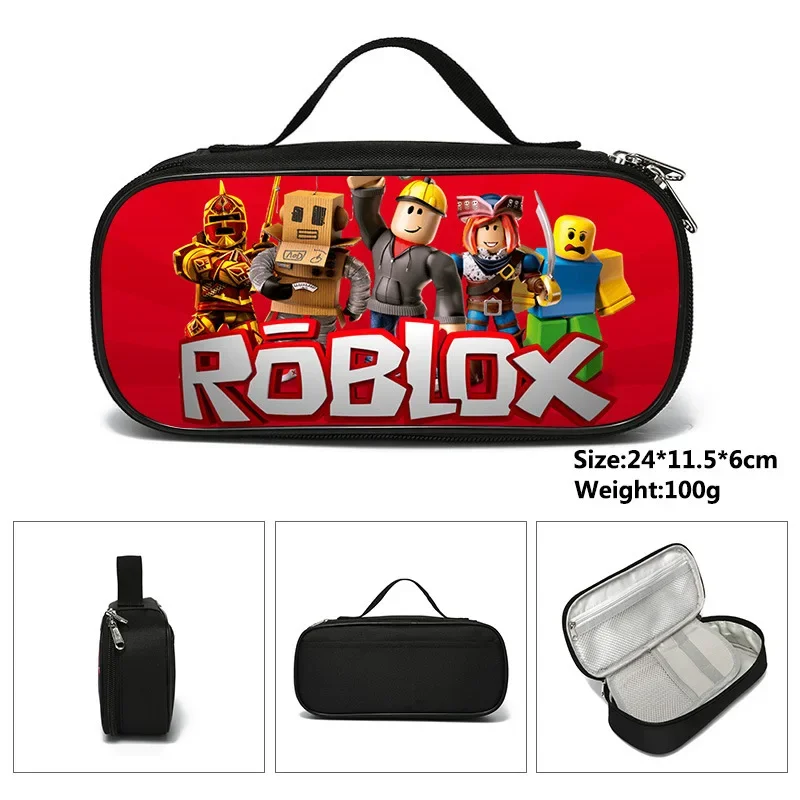 Gifts ROBLOX Primary School Pencil Bag Children\'s Pencil Case Stationery Box Anime Kawaii Cartoon School Bag Mochila