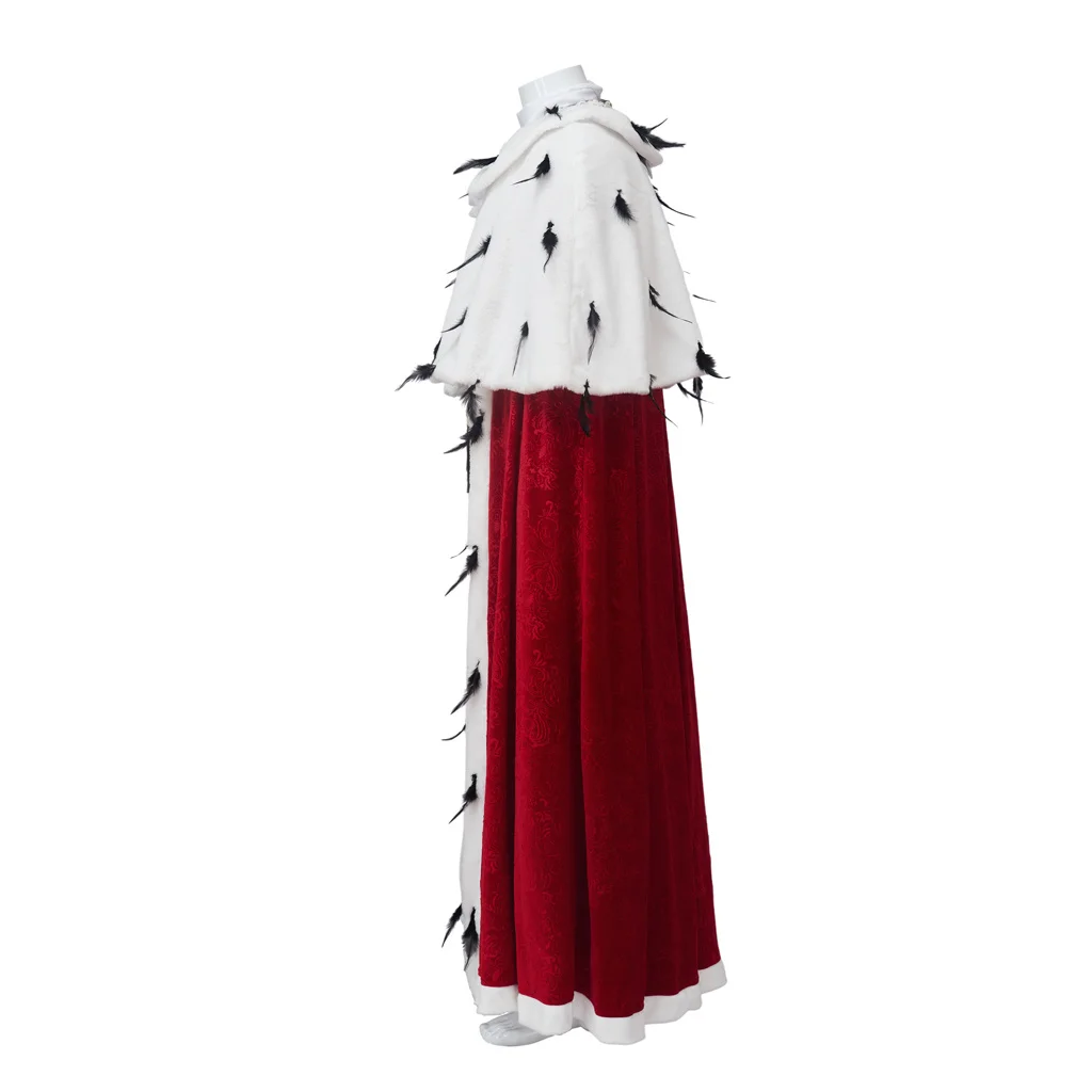 Medieval King Prince Cape Queen Charlotte King George III Cosplay Costume Red Cape Victorian Velvet Cloak Halloween Prince Robe view 3