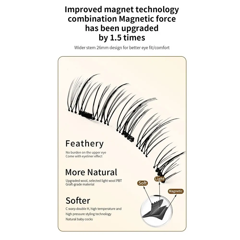 With Applicator Magnetic Lashes Set Reusable Integrated Storage Box False Eyelashes Kit Simulation Portable