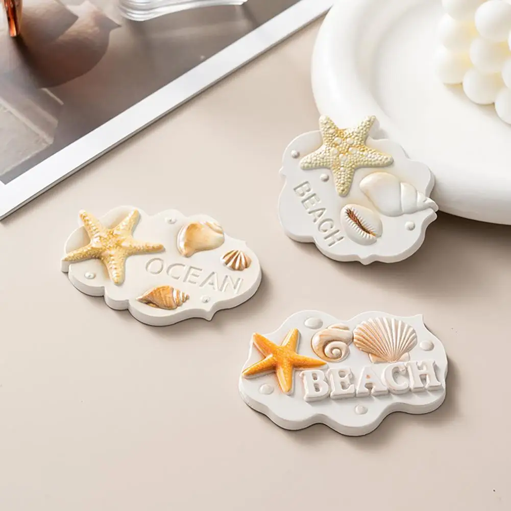 Waterproof Fridge Magnet Souvenir Refrigerator Magnet 3d Starfish Shell Refrigerator Magnet Resin Ocean Beach Fridge Decor