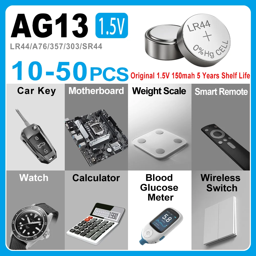 10-50Pcs LR44 Batte… - image