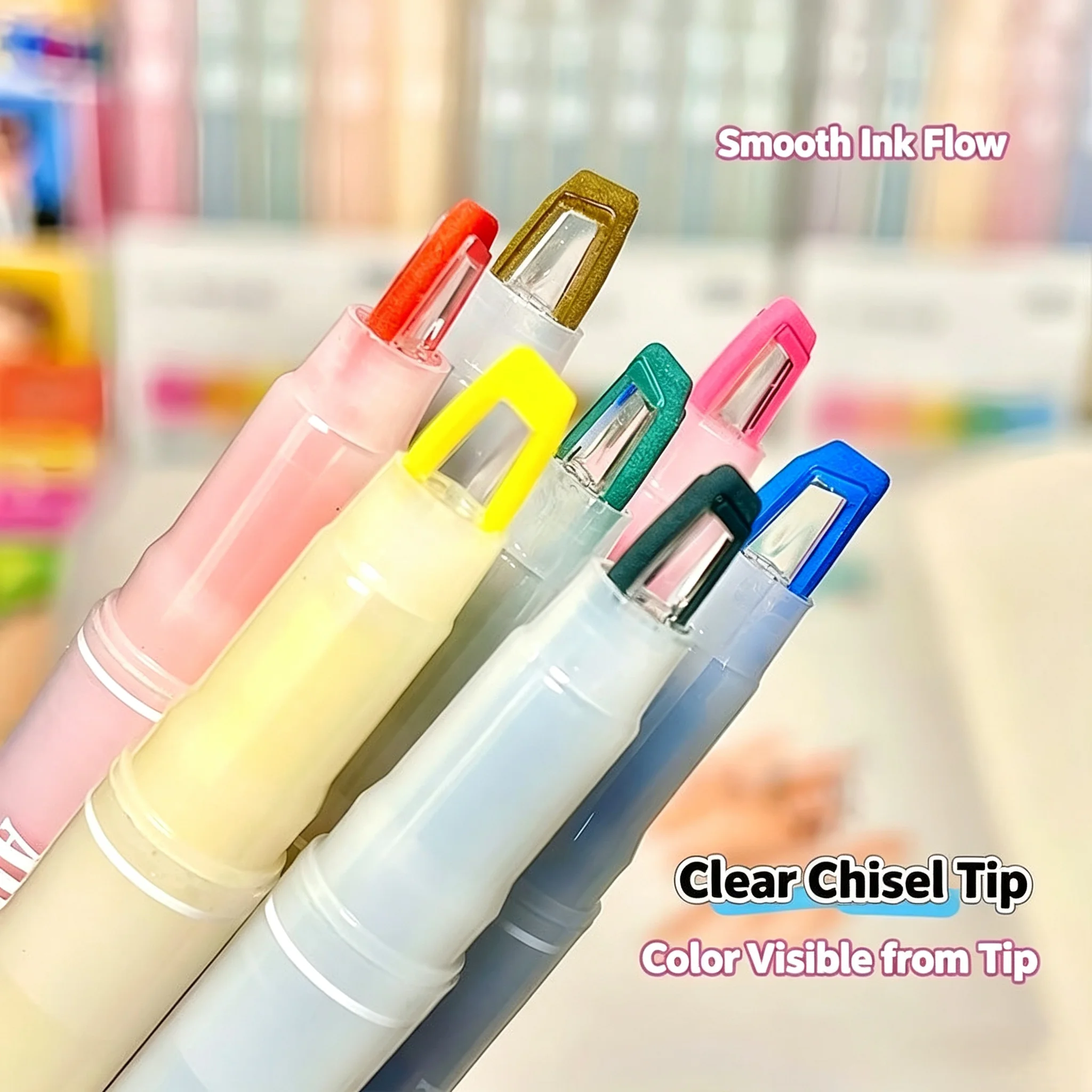 5/25 Colors Visible Window Dual-End Highlighter Pens - Eye-Friendly Markers for Daily Notes & School