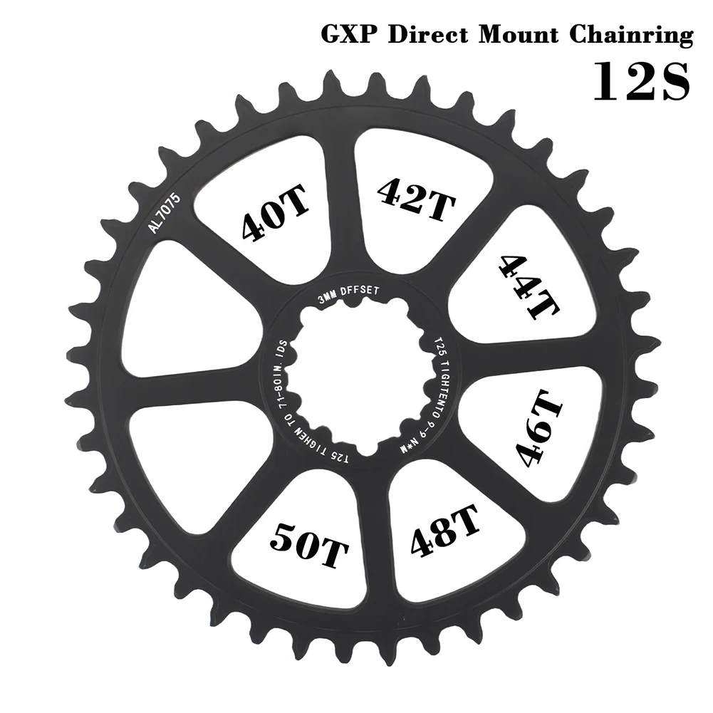 1 Pc Chainring Road Bike Chainring 3mm Offset 12 Speed Wide And Narrow Tooth For GXP Narrow Wide Tooth Practical Accessories