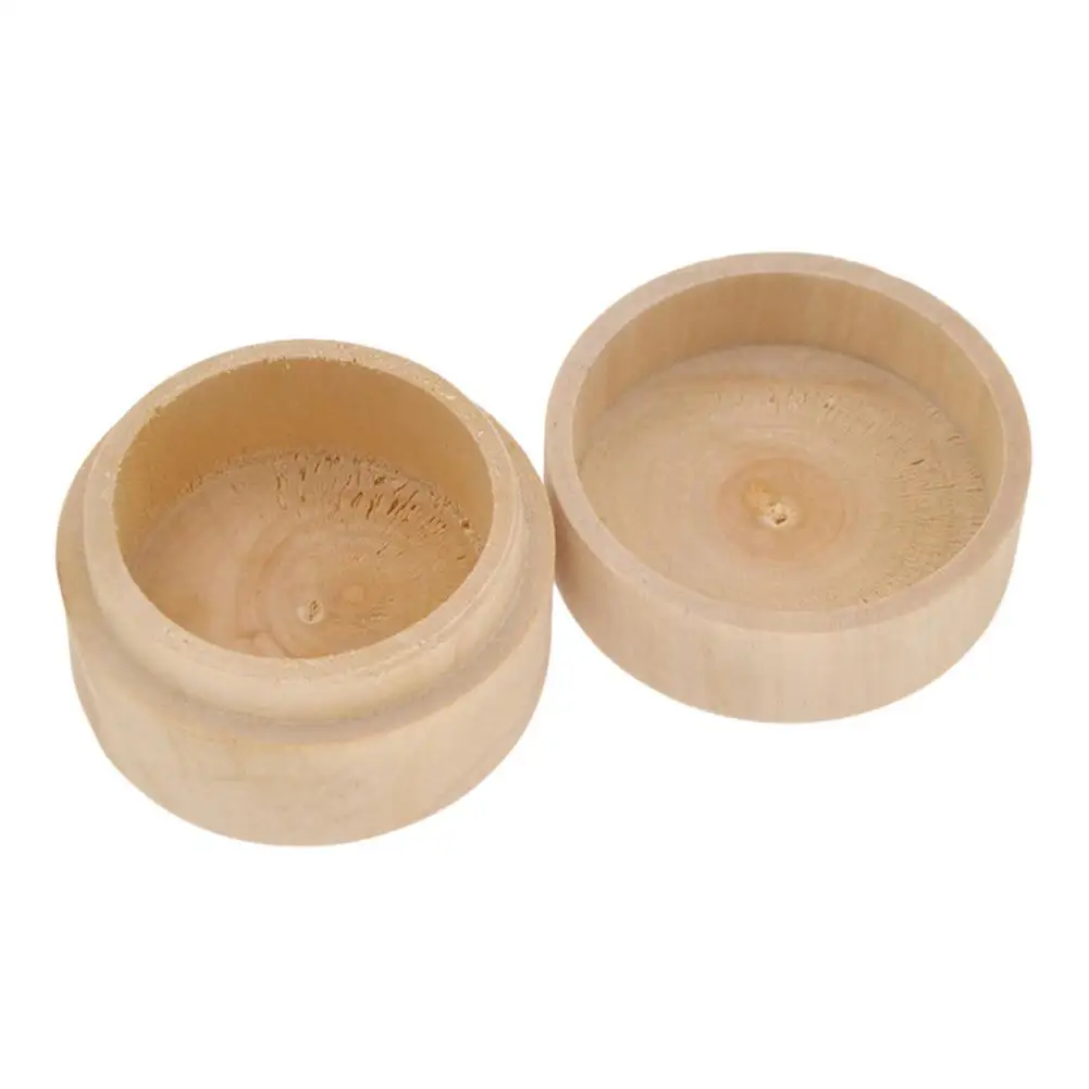 Jewelry Box Lightweight Wear-resistant Mini Round Solid Wood Ring Case For Female Earring Retro Container Natural Storage Case