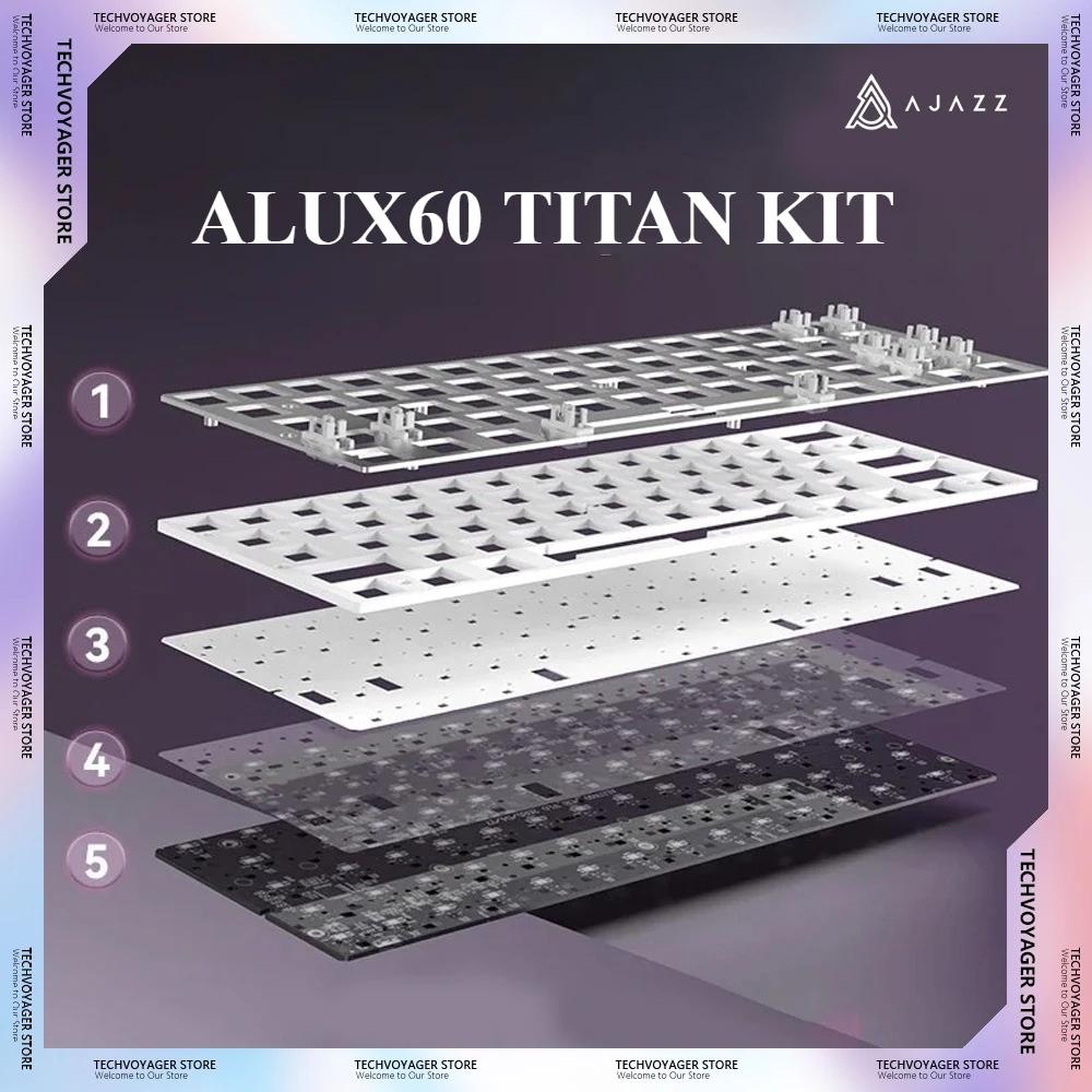 

AJAZZ ALUX60 TITAN Mechanical Keyboard Kits CNC Aluminium Alloy Hot Swap Custom Wired Gaming Keyboard Kit PC E-Sports Gifts