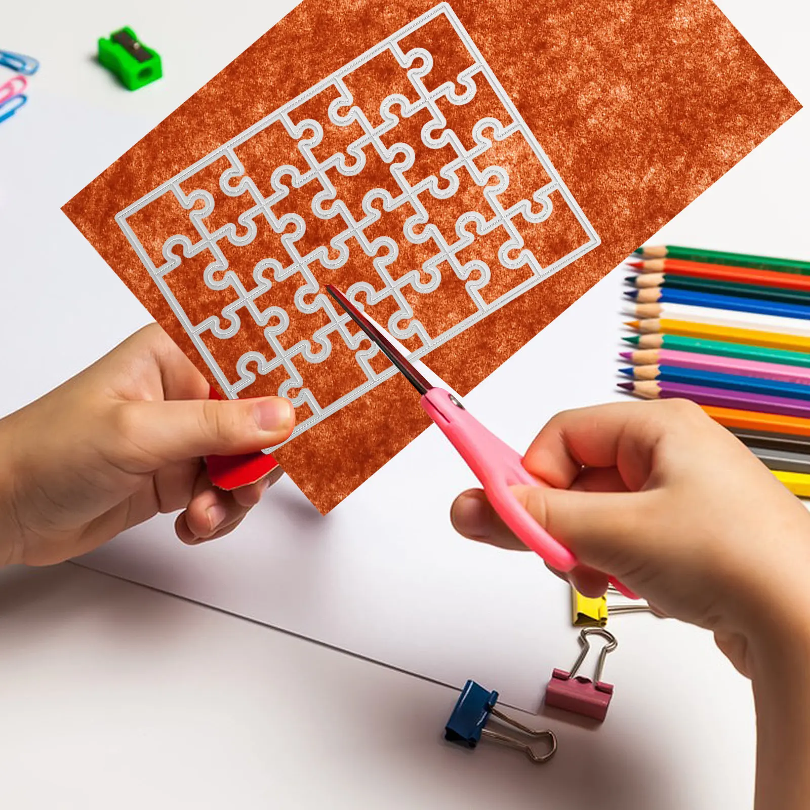 Craft Metal Template Card Album Puzzle DIY Embossing Scrapbooking Rectangle Frame