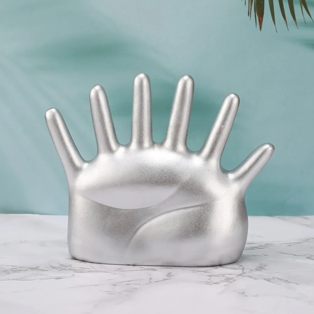 

6 Fingers Palm Shape Rings Holder Vintage Resin Watch Organizer Simple Crafts Palm Shape Jewelry Display Stand