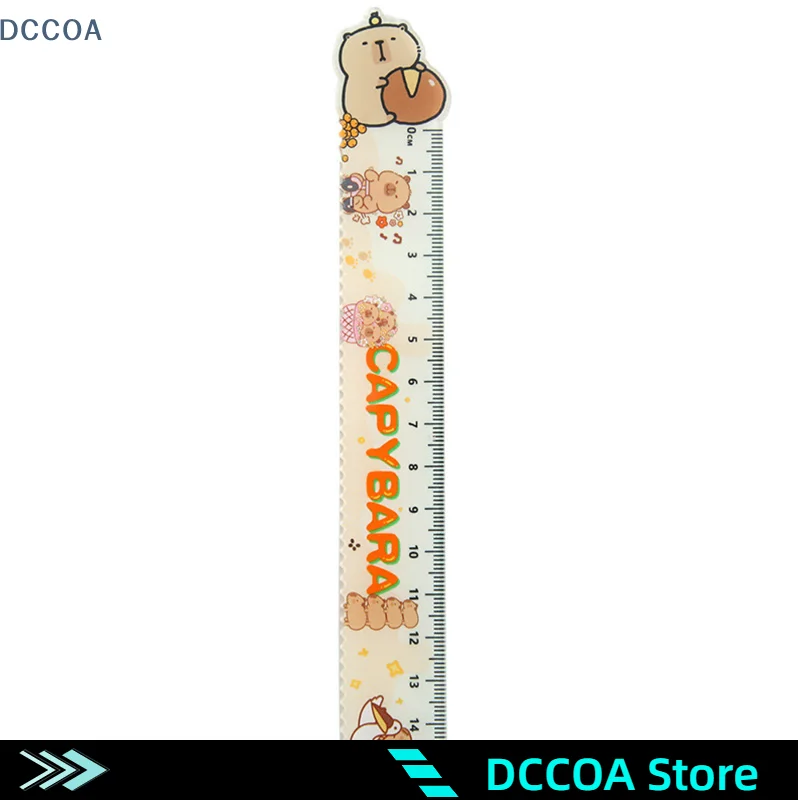 1Pcs Random Straight Ruler Creative Capybara Ruler Wavy Lines Drawing Tools Student Stationery Office Supplies Gift