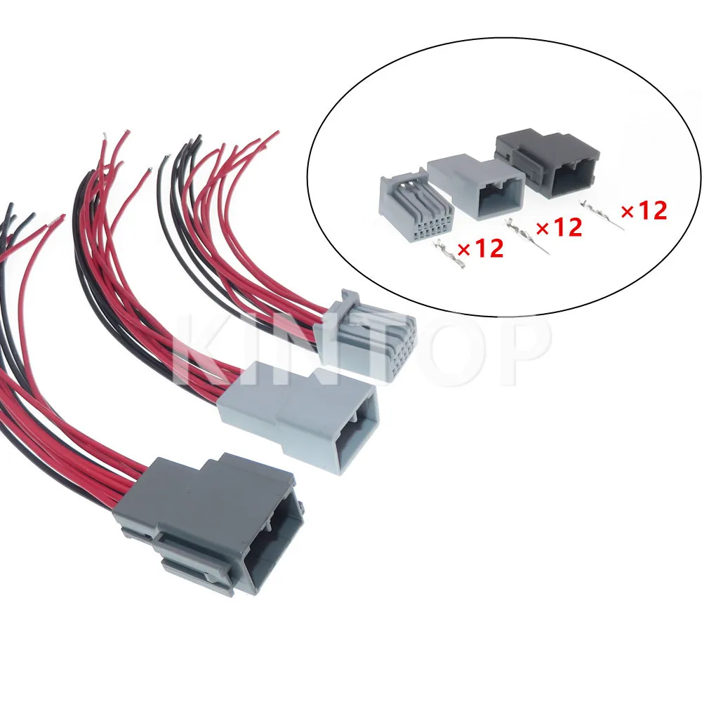 

1 Set 12 Pins Auto AC Assembly Plastic Housing Connector with Wires Car Host Instrument Wire Socket MX34012SF1 MX34012PF1