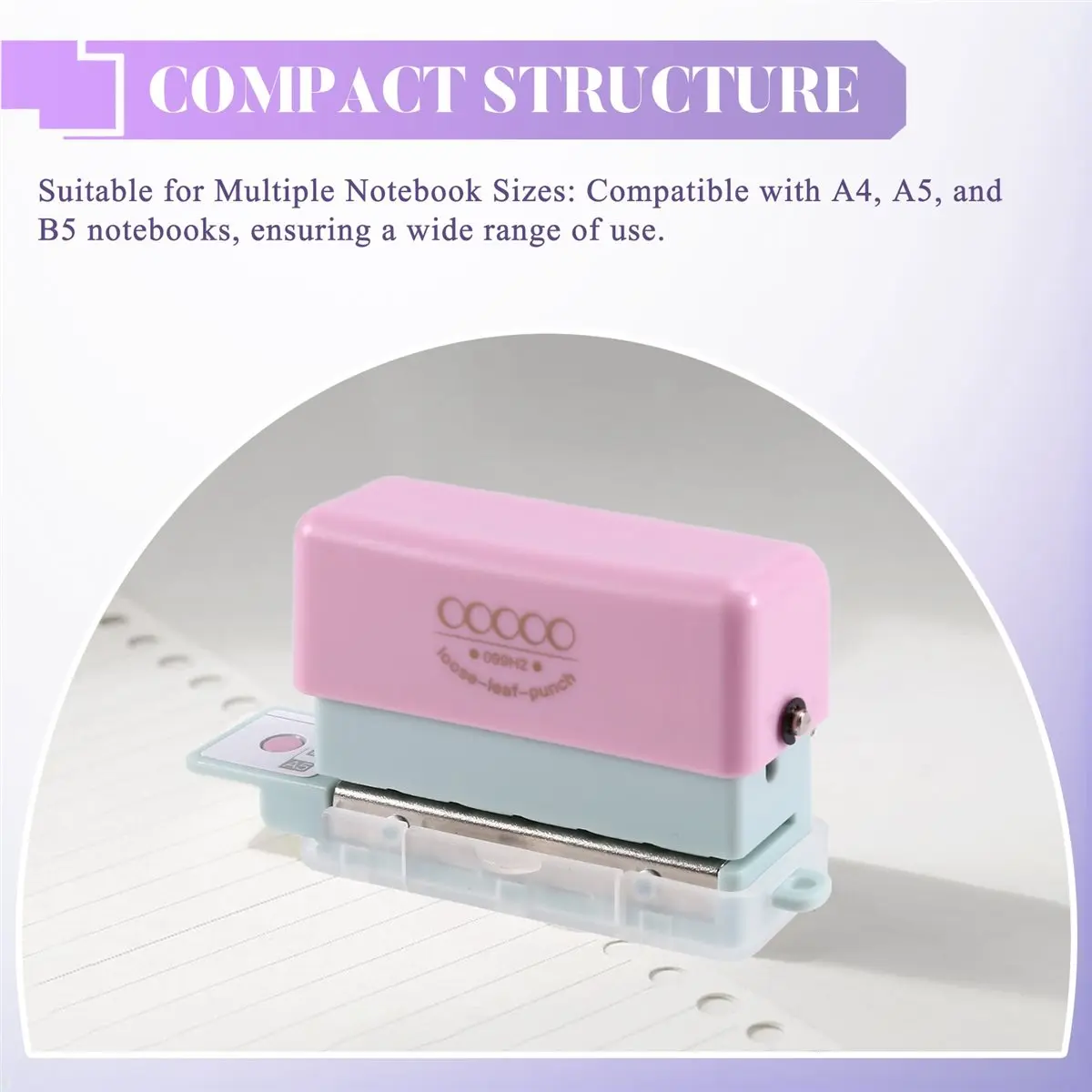 ثقب صغير ذو 5 فتحات، يدعم ثقب 20/26/30، قطر الثقب 5.5 مم، مناسب لـ A4 A5 B5. #5