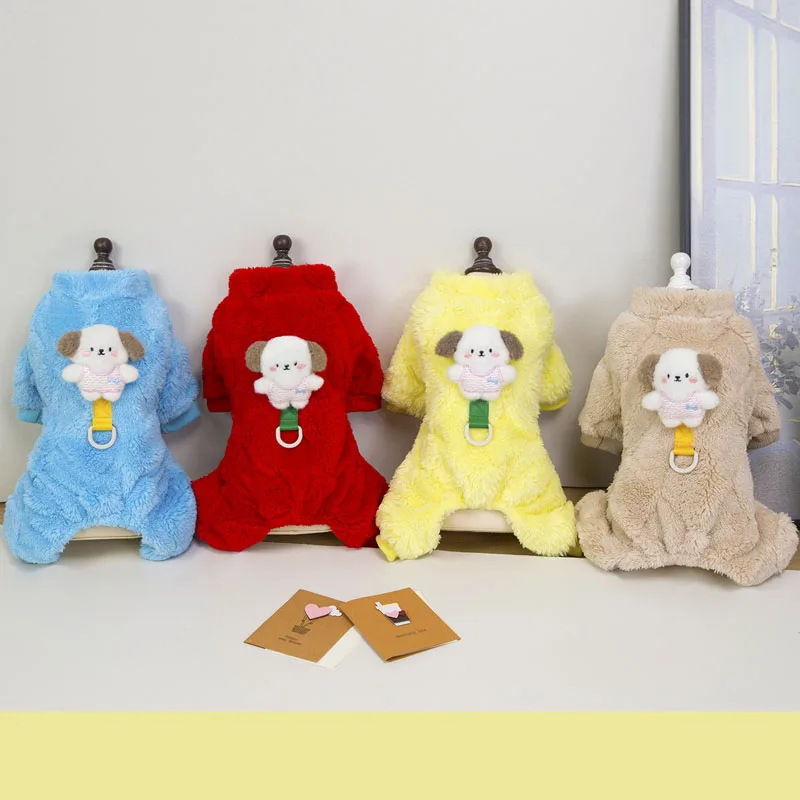 

Dog Clothes Winter Overalls Costume Fleece Jumpsuit Onesie For Girls Boys Puppy Pajamas Tracksuit For Small Dogs Chiwawa Poodle