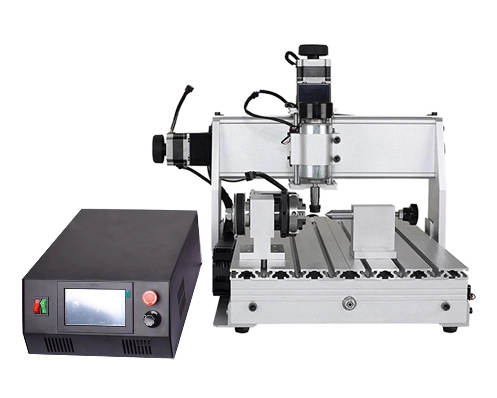 

0.5W 2.5M 5.5W head CNC 3040 500W DSP router milling carving 4axis engraving machine collet wooden working