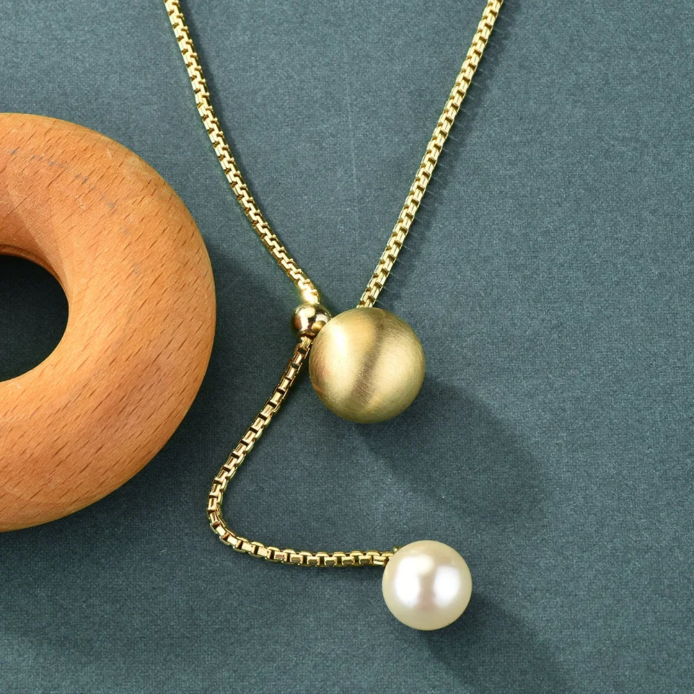 2025 Brushed Bead Long Sweater Chain Pulled Pearl Necklace Women's Accessories