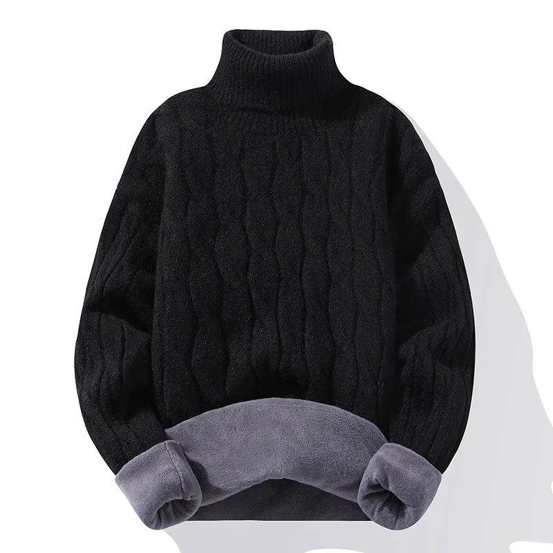 

Autumn Winter Men's Turtleneck Sweater Men's Knitting Pullovers Rollneck Knitted Warm Men Jumper Slim Fit Casual Sweater B01