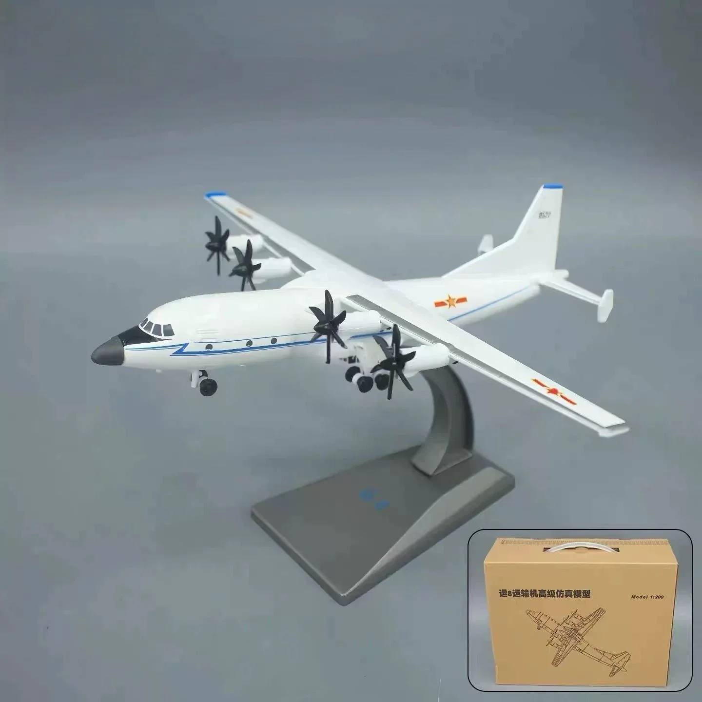 Diecast 1:200 Scale Y-8 Anti-Submarine Transport Aircraft Alloy Simulation Military Model Airplanes For Aviation Fan Collection