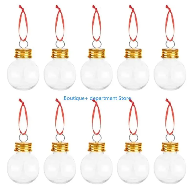 E1PD 10xChristmas Bauble Fillable Empty Round Box for Home and Holiday DIY Decoration