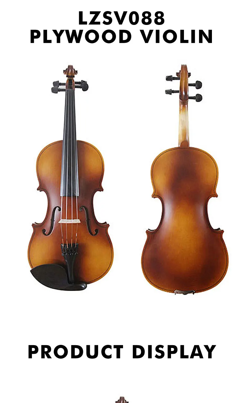 High Quality Wholesale 4/4 Full Size Solid Wood Student Violin cheap handmade plywood maple violins with accessories