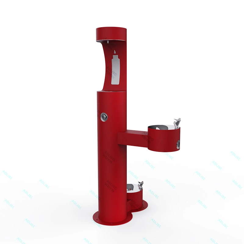 Outdoor Pet Drinking Fountain With Stainless Steel Bowl Automatic Refill Solar Powered Features
