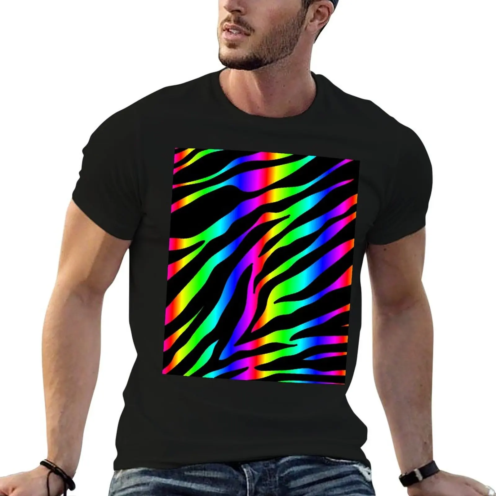 

tshirt cotton zebra shirt T-Shirt high man t man rainbow quality