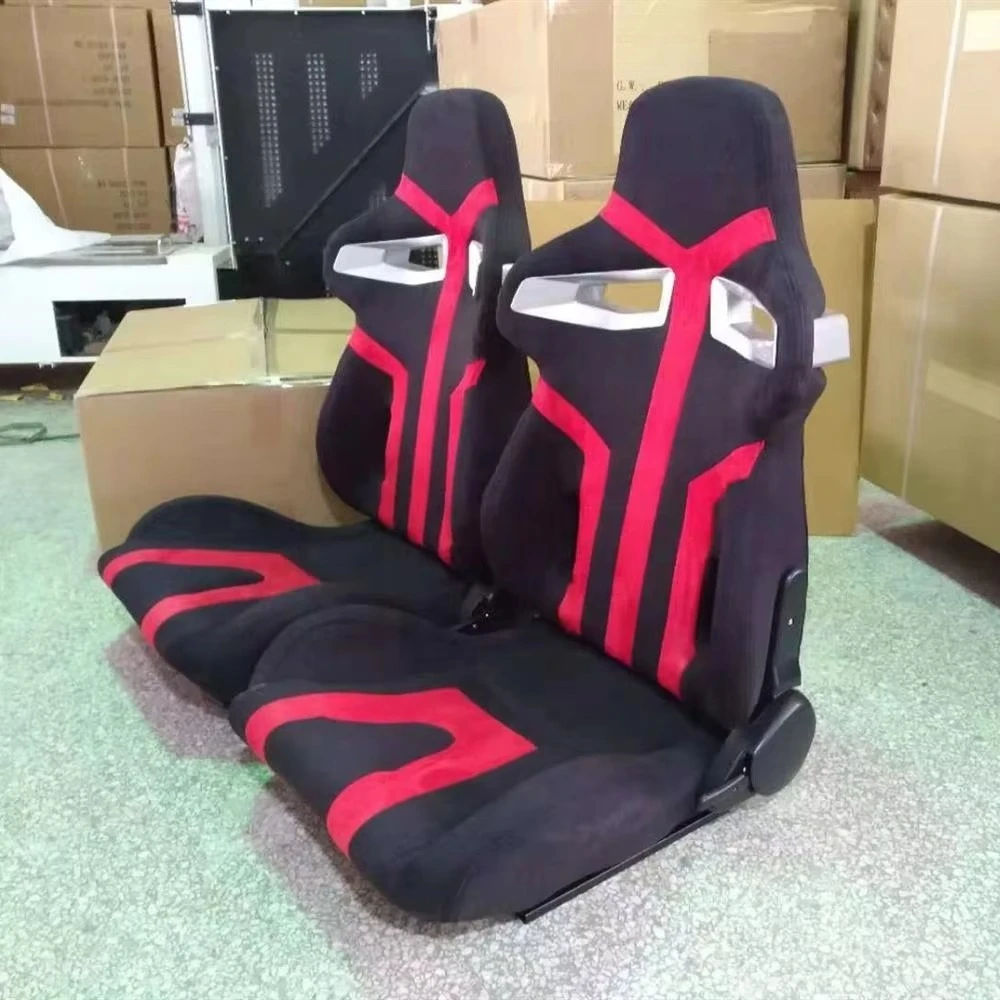 

Stylish FORRacing Seat, Suede Style, Red Black, Reclinable, Dual Slider