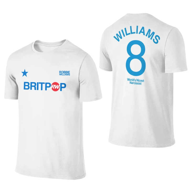 مضحك روبي ويليامز بريتبوب جولة 2025 تي شيرت للرجال Crewneck القطن تي شيرت قصير الأكمام تي شيرت ملابس كبيرة الحجم