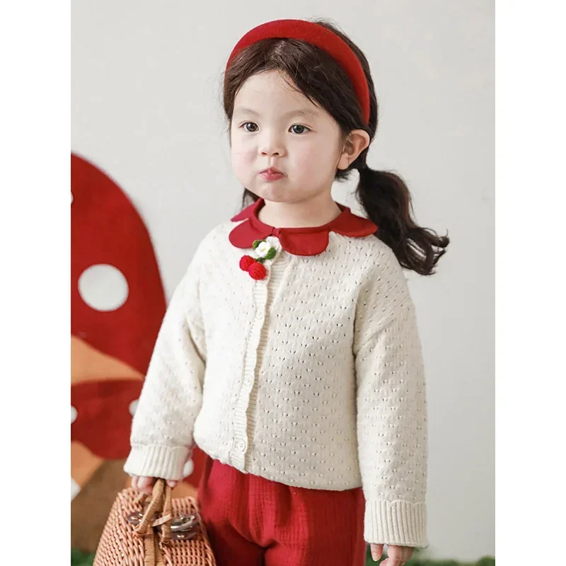 Girls' Cute Bear Coat Spring Autumn New Children's Loose Shirt Baby Cartoon Belt Skirt