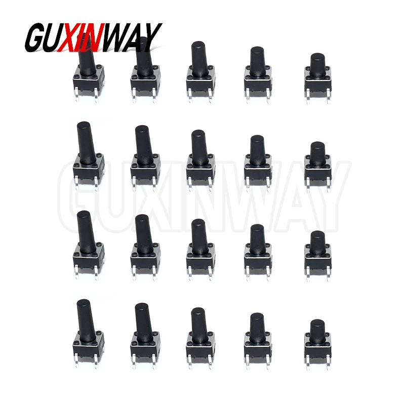 100 قطعة 6x6 مفتاح بـزر دفع صغير DIP اللباقة التبديل 6X6X4.3 6*6*4.3/5/6/7/8/9/10/11/12/13/14/15/16/17/18 مللي متر مفتاح الطاقة 4Pin