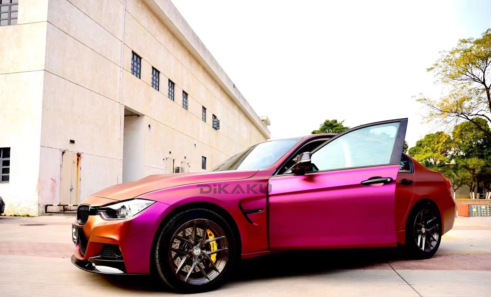 

1.52*18m Ultra Matte Flip Pink Purple Car Vinyl Film Wrap Car Wrap Roll DIY Vehicle Self Adhesive Decal Wrapping