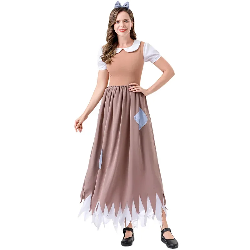 الكبار القرون الوسطى خادمة زي المرأة الدراما مرحلة الأداء ارتداء قصة كتاب الناس الفقراء لعب الأدوار اللباس