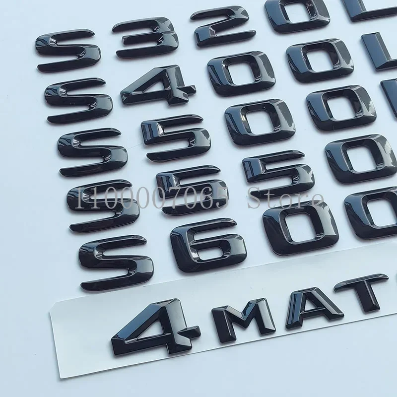 2015 Glossy Black Letters S320L S400L S500 S500L S550 S600 4Matic Emblem for S Class Car Trunk Nameplate Logo Sticker